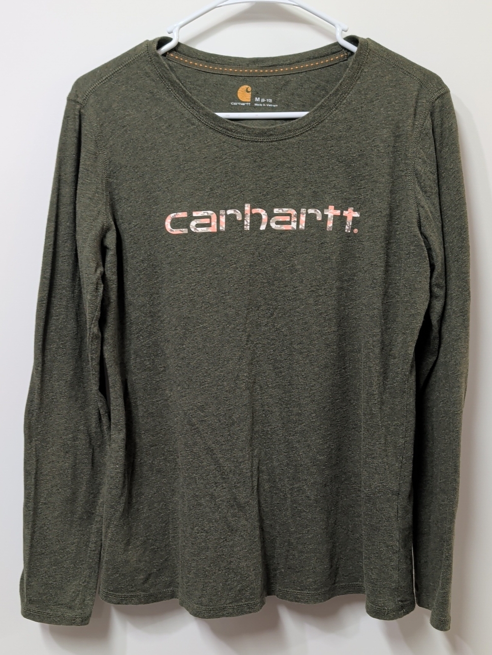 Carhartt Heathered Green Digital Camo Logo Long Sleeve T-Shirt